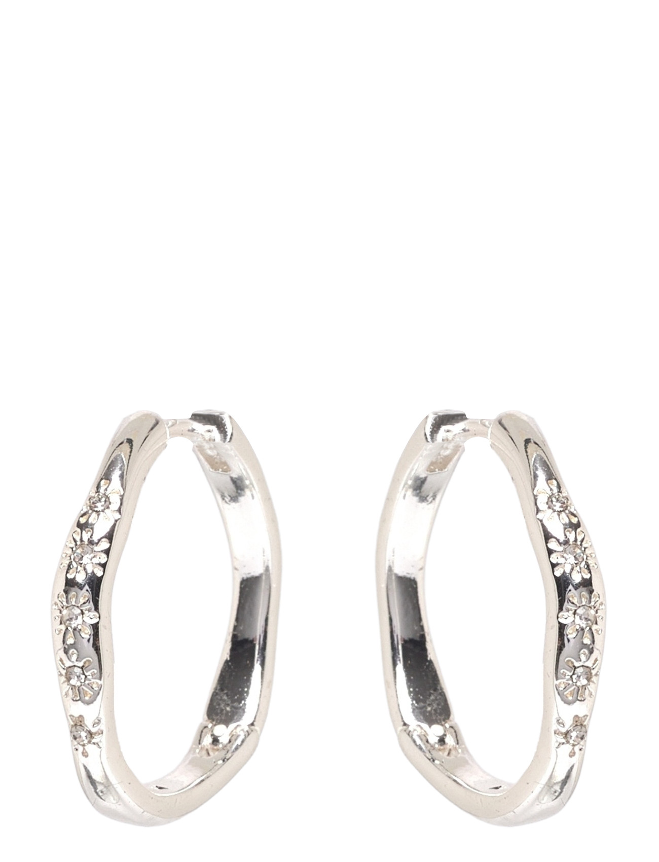 PILGRIM Edurne Crystal Hoop Ohrringe Silber-Plated Silber - One Size - Damen