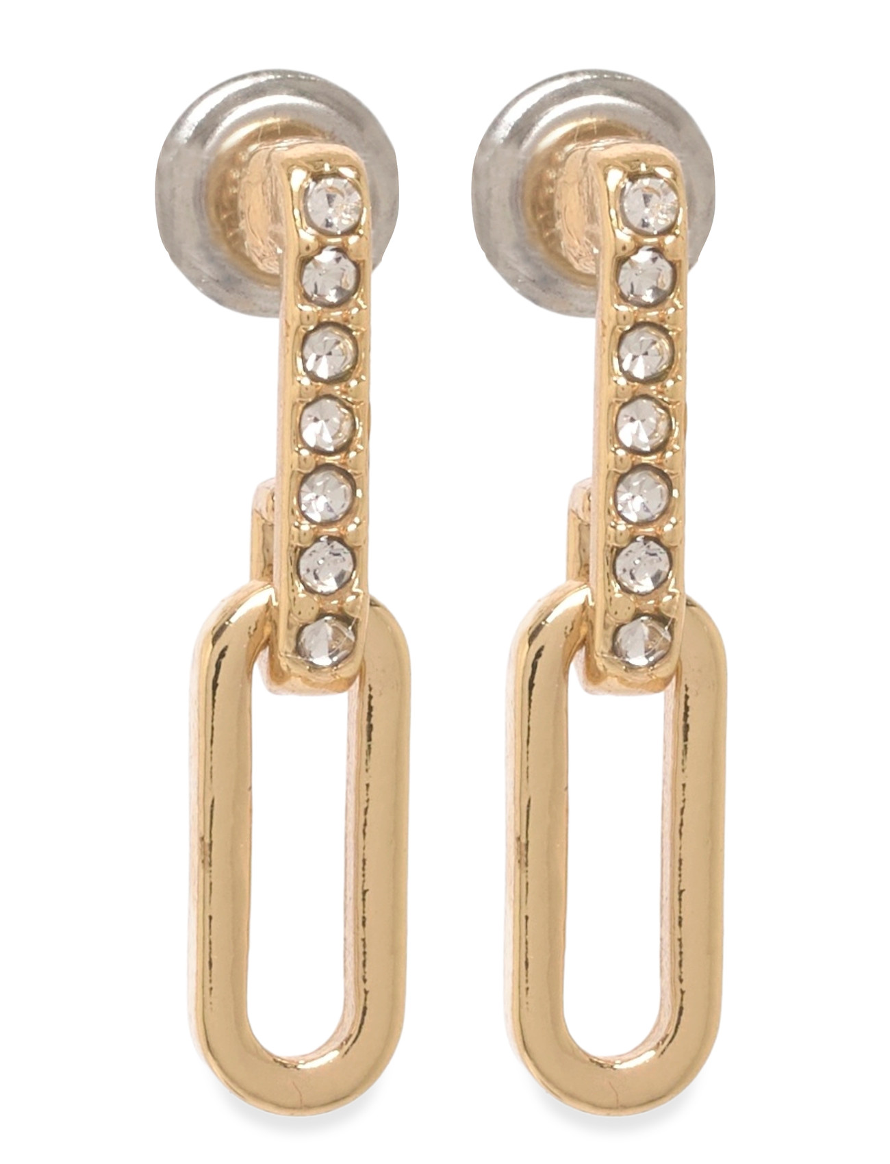 Elise Oval Link Crystal Earrings Gold-Plated
