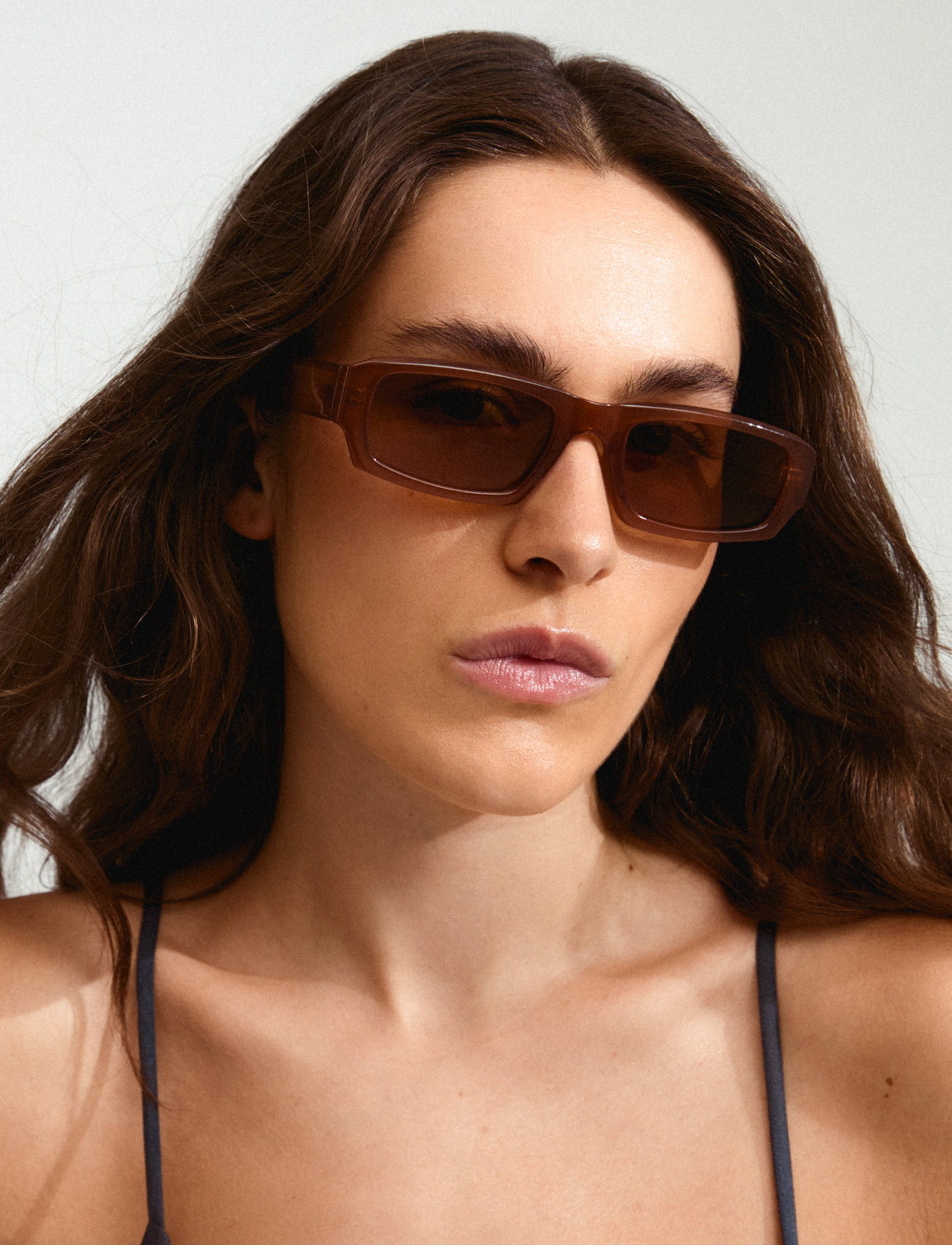 Pilgrim Alayna Sunglasses Brown, One Size, Brown, Solbriller > Solbriller Med Firkantet Stel, Dame