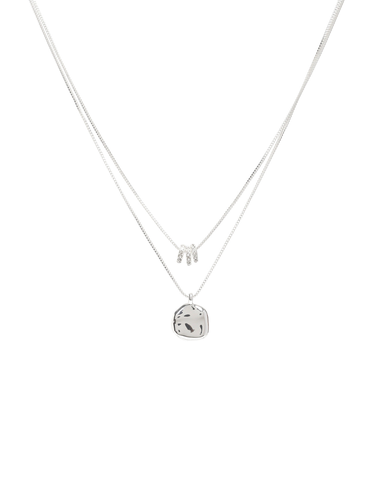 Pilgrim Ayo Necklace With Coin & Crystal Silver-Plated, One Size, Silver, Halskæder > Smukke Halskæder, Dame