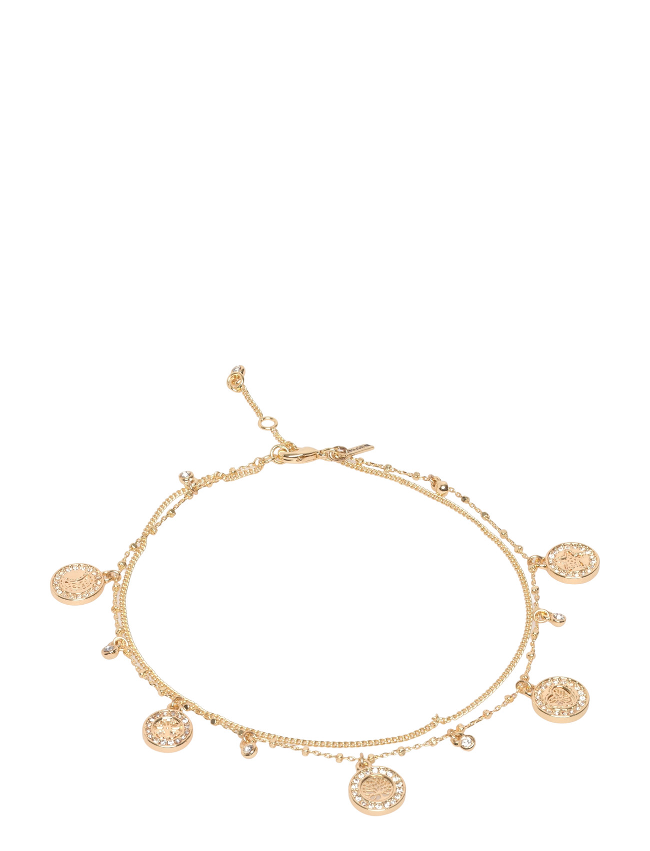 Pilgrim Veronica Coin Pendant Ankle Chain Gold-Plated, One Size, Gold, Smykker > Ankelkæde, Dame