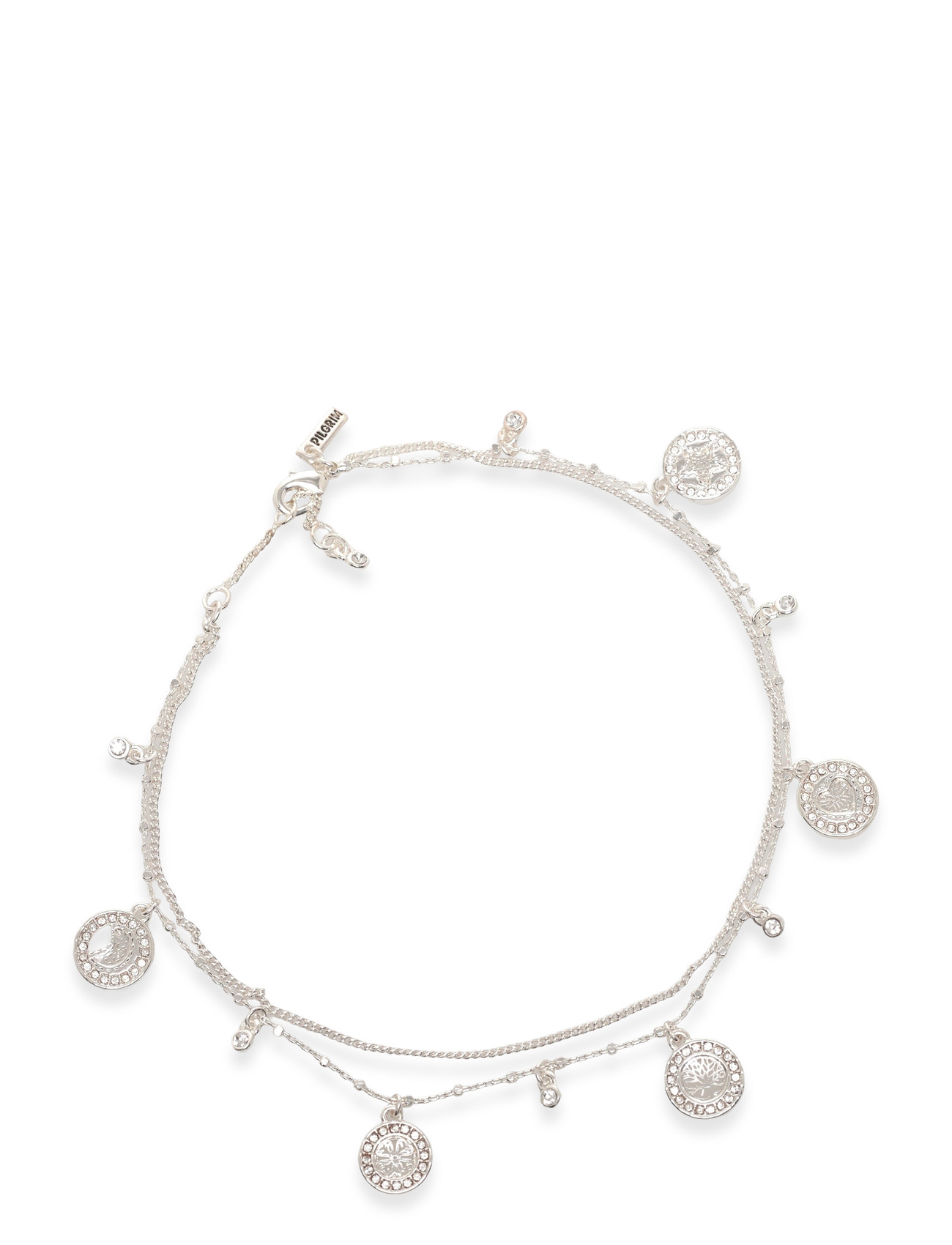 PILGRIM Veronica Coin Anhänger Ankle Chain Silber-Plated Silber - One Size - Damen