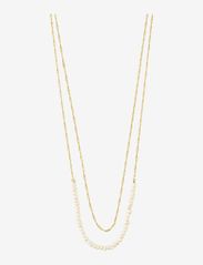 Pilgrim - Necklace Native Beauty Gold Plated White - gold plated - 1