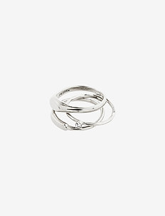 ECSTATIC stackable rings 3-in-1 set - gredzeni - silver plated