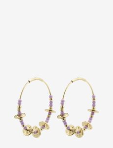 ENERGETIC purple hoop earrings gold-plated - korvarenkaat - gold plated