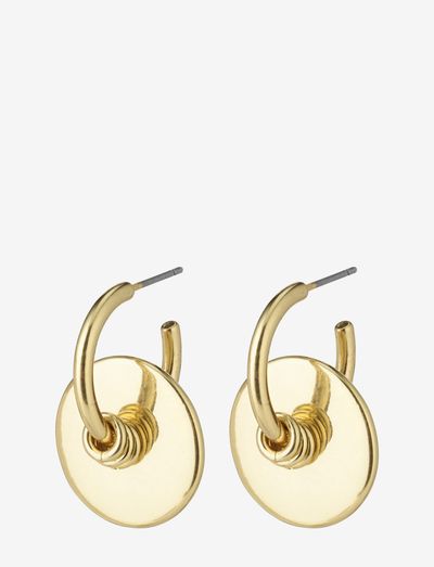 CLARITY deco hoop earrings - Øreringer - gold plated