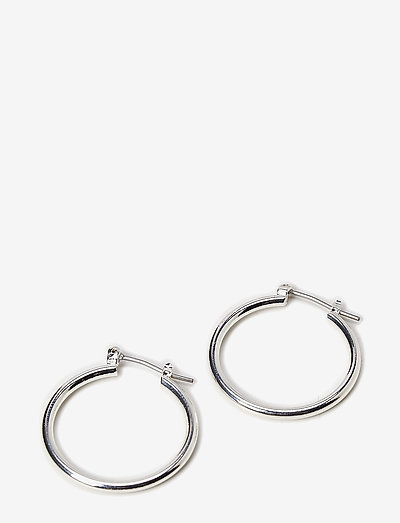Pilgrim Earrings Silver Classic - hoops - silver