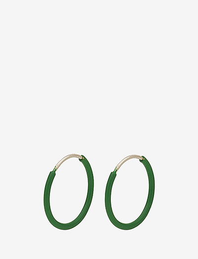 Earrings Misty Silver Plated Green - creoler - green