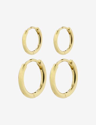 ARIELLA huggie hoop earrings 2-in-1 set gold-plated - hoops - gold plated