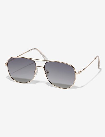 DALLAS pilot style sunglasses gold-plated - pilotbriller - grey