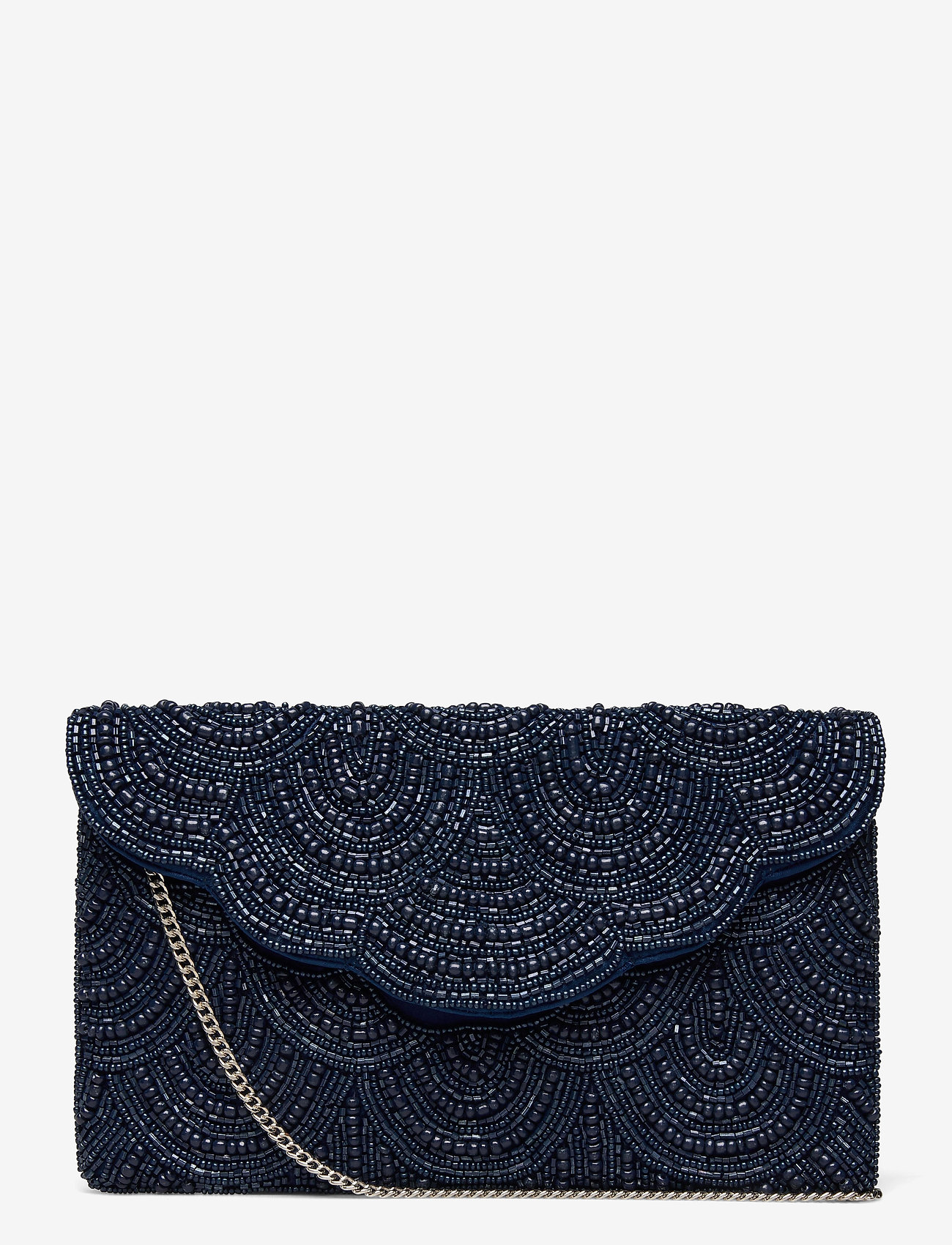 navy beaded clutch