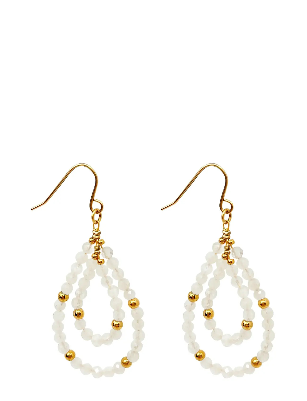 PIPOL'S BAZAAR Malia Steel Dangle Ear Weiß Gold - One Size - Damen