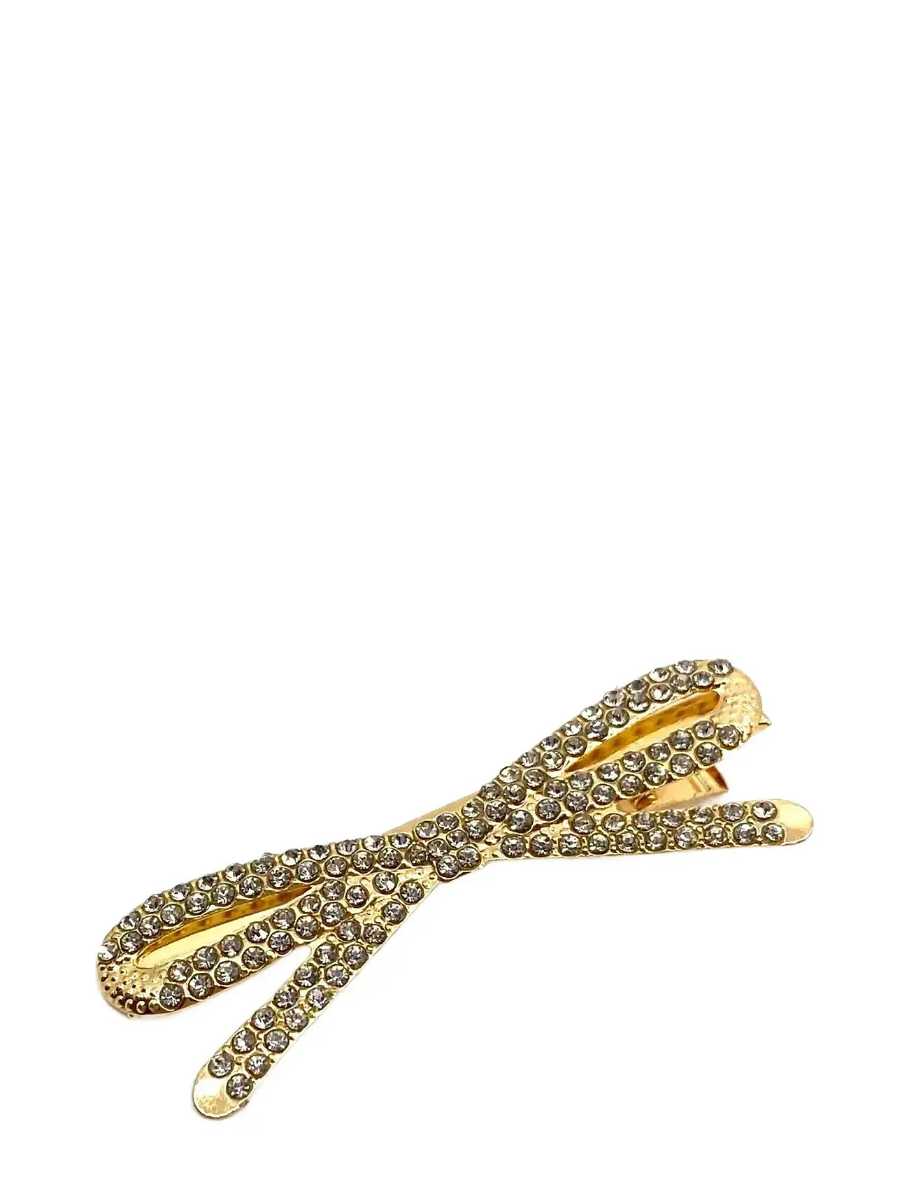 PIPOL'S BAZAAR Glitter Snap Bow Thin Gold - One Size - Damen