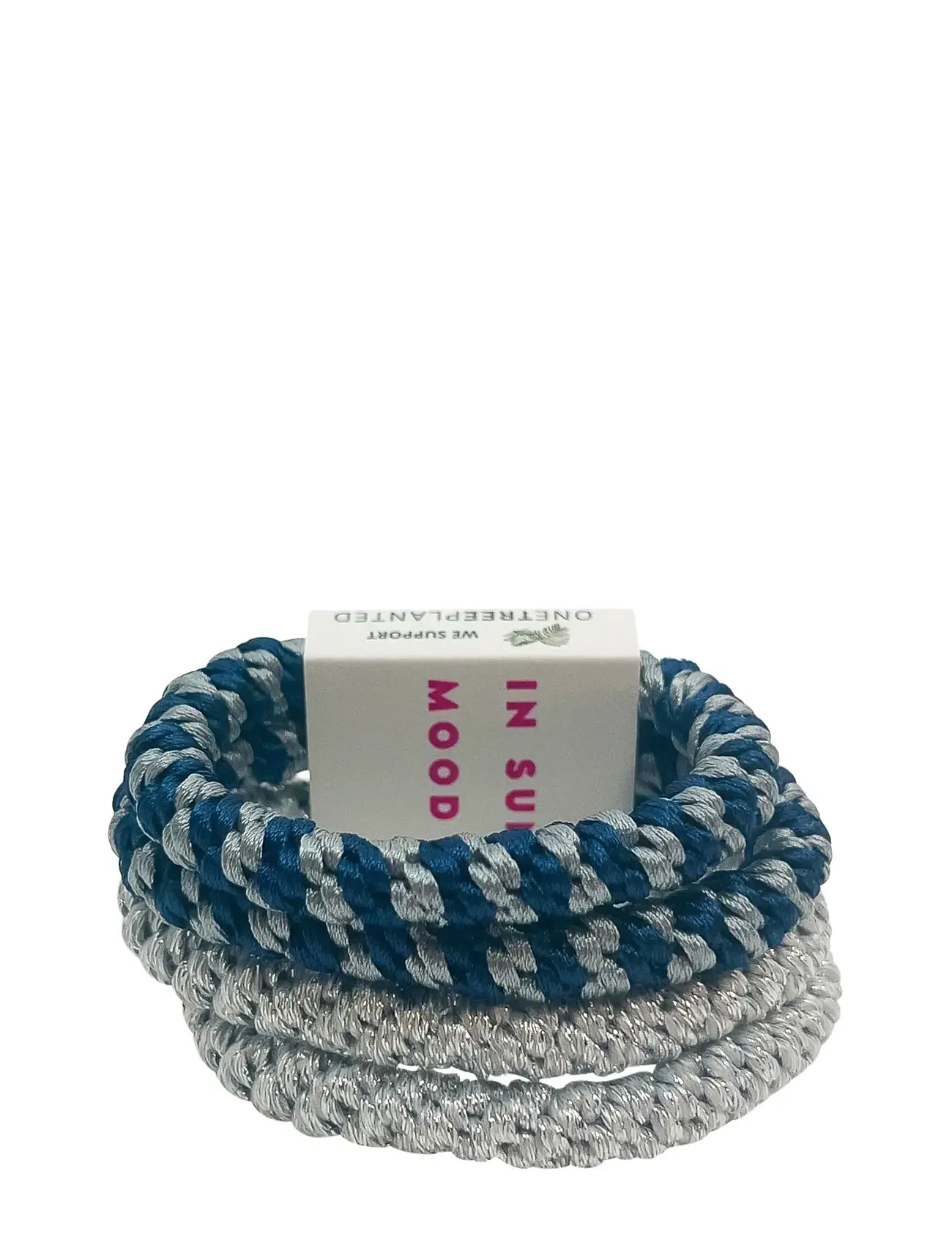 Pipol's Bazaar Sunny Elastic 4 Set Midnight Silver, One Size, Navy, Hårtilbehør > Hårbånd, Dame