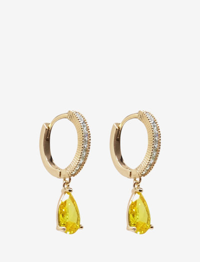 Larma Med Ear Golden Yellow - pendant earrings - gold