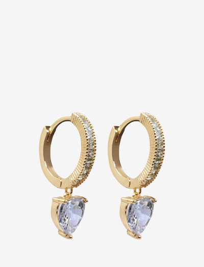 Amore Med Ear Golden Clear - pendant earrings - gold