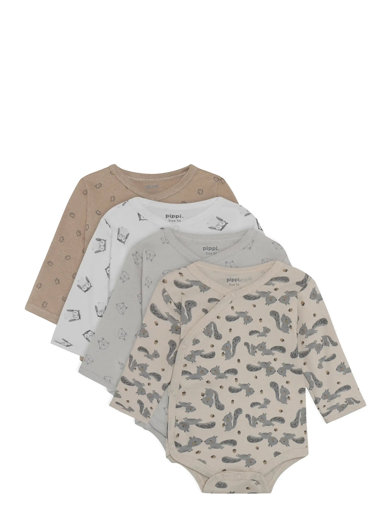 PIPPI Body Wrap Ao-Printed (4-Pack) Braun - 74 - Kinder