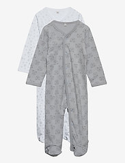 Pippi - Nightsuit w/f -buttons 2-pack - grenouillères - harbor mist - 0