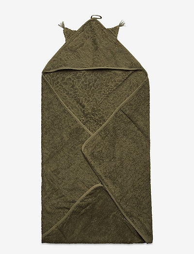 Organic hooded towel - dvieļi - deep lichen green