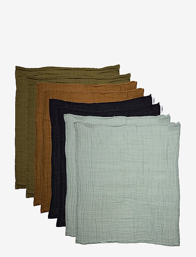 Organic Muslin Cloth (8-pack) - kleden van mousseline - ombre blue