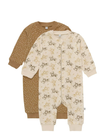 PIPPI Nightsuit - 2 Pezzi Con Cerniera, Traversine Per Neonati Unisex - Cotone Morbido, Taglie 0-24 Mesi