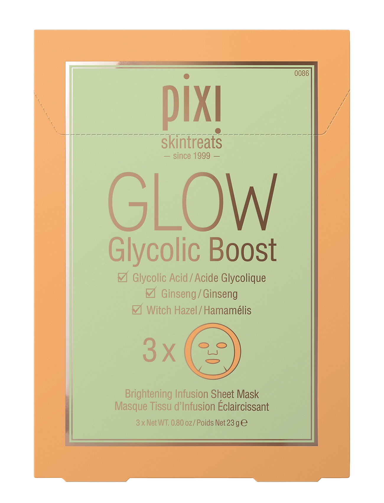 Glow Glycolic Boost Beauty WOMEN Skin Care Face Sheet Mask Nude Pixi