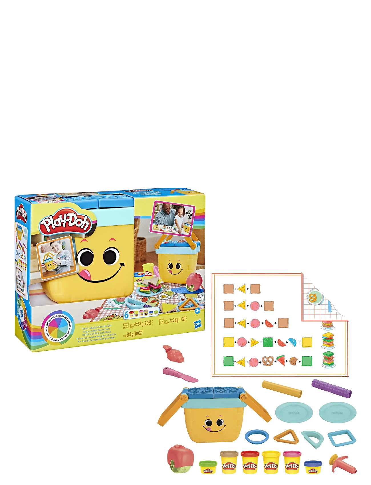Play-Doh Picnic Shapes Starter Set Toys Creativity Drawing & Crafts Craft Play Dough Multi/patterned Play Doh