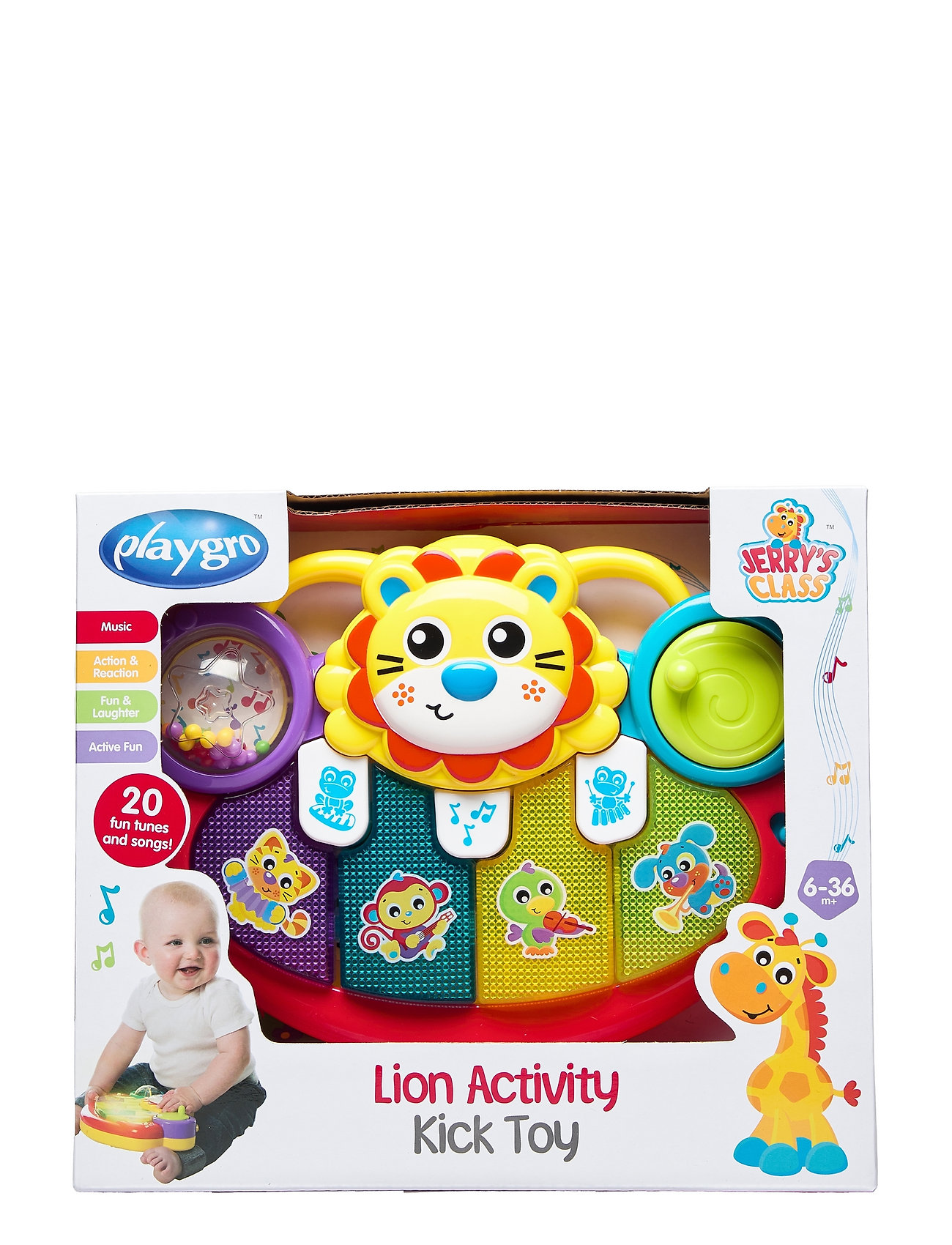 Playgro Lion Activity Kick Toy Piano, One Size, Multi/patterned, Educational Legetøj > Activity Legetøj, Børn