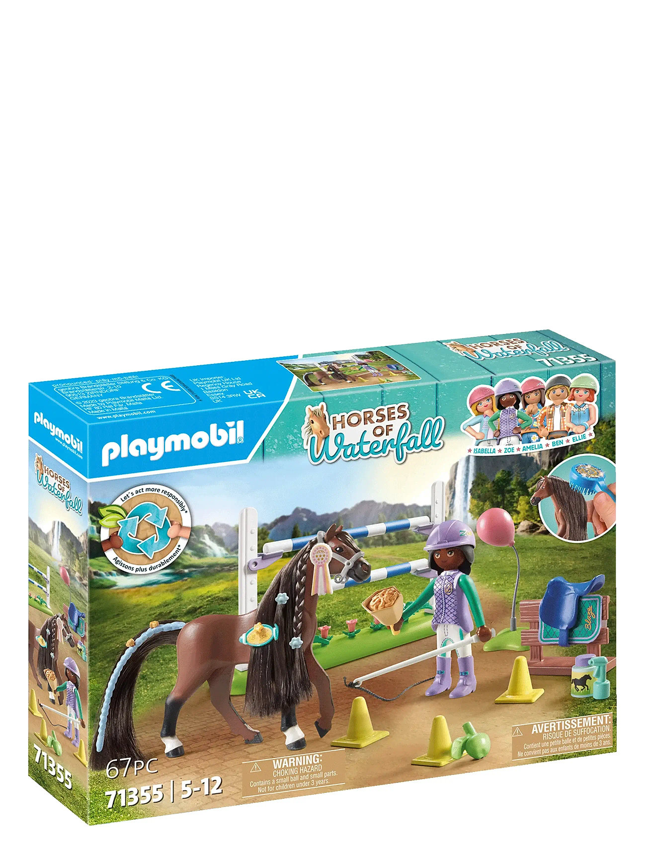 Playmobil Horses Of Waterfall Jumping Arena With Zoe And Blaze - 71355 Toys Playmobil Toys Playmobil Horses Of Waterfall Multi/patterned PLAYMOBIL