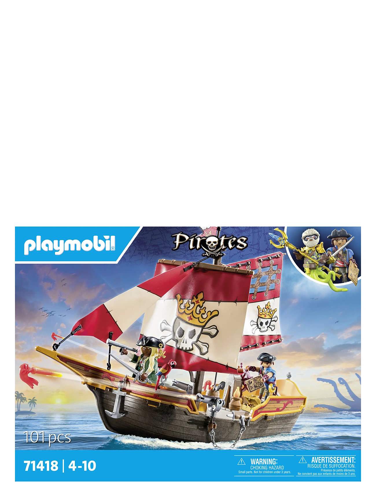 PLAYMOBIL Playmobil Pirates Lille Piratskib - 71418, One Size, Multi/patterned, Playmobil Legetøj > Playmobil Pirates, Børn
