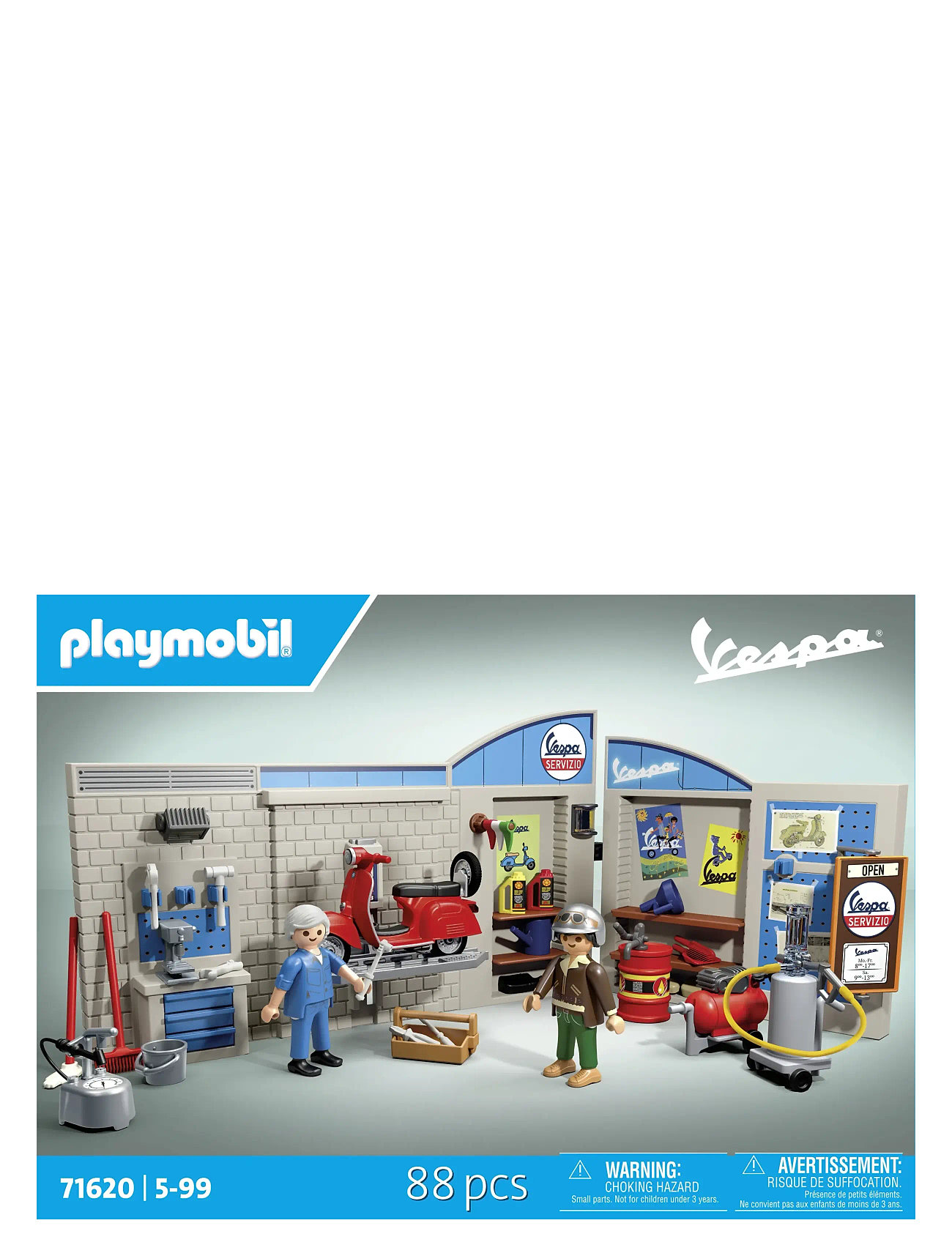 PLAYMOBIL 60S Vespa Garage Blau - One Size - Kinder