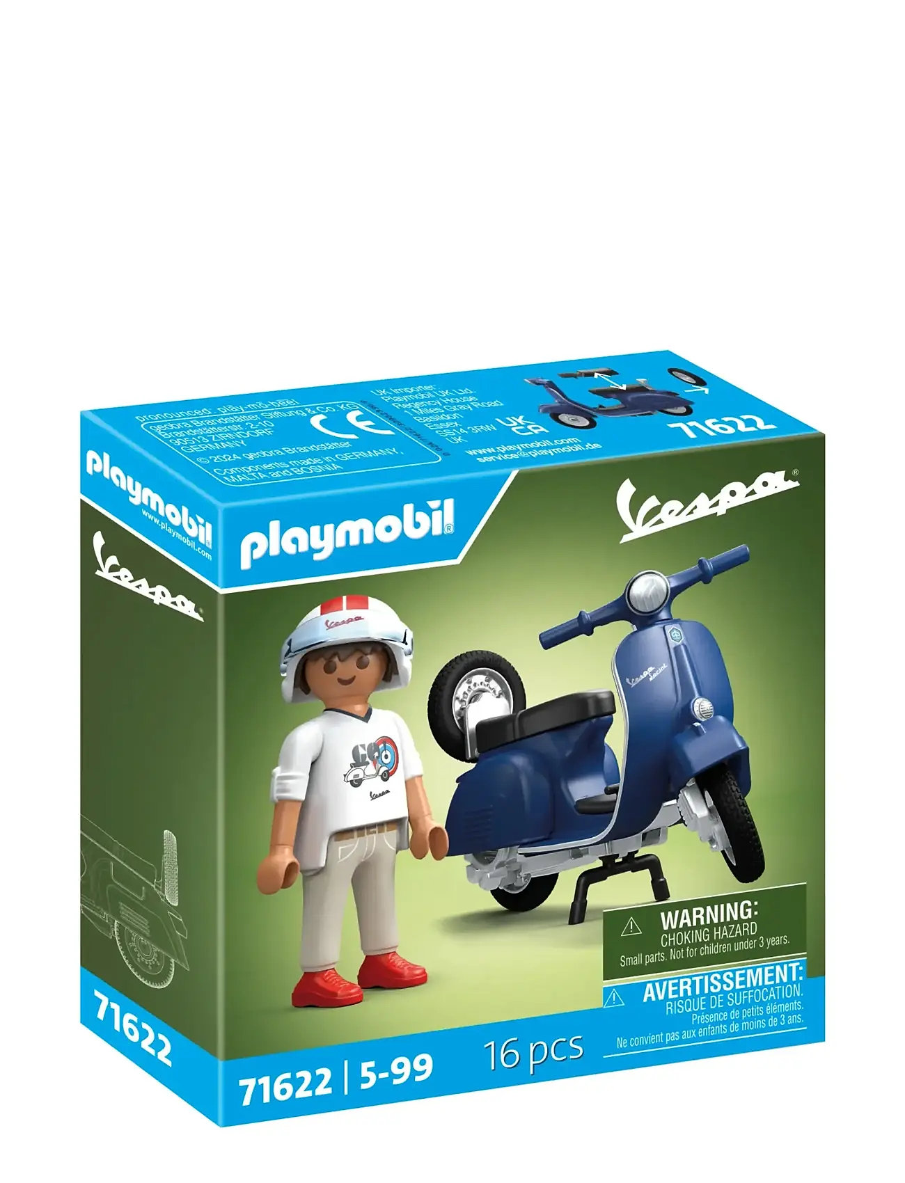 PLAYMOBIL 1969 Vespa 150 Sprint Veloce, Blau Patterned - One Size - Kinder