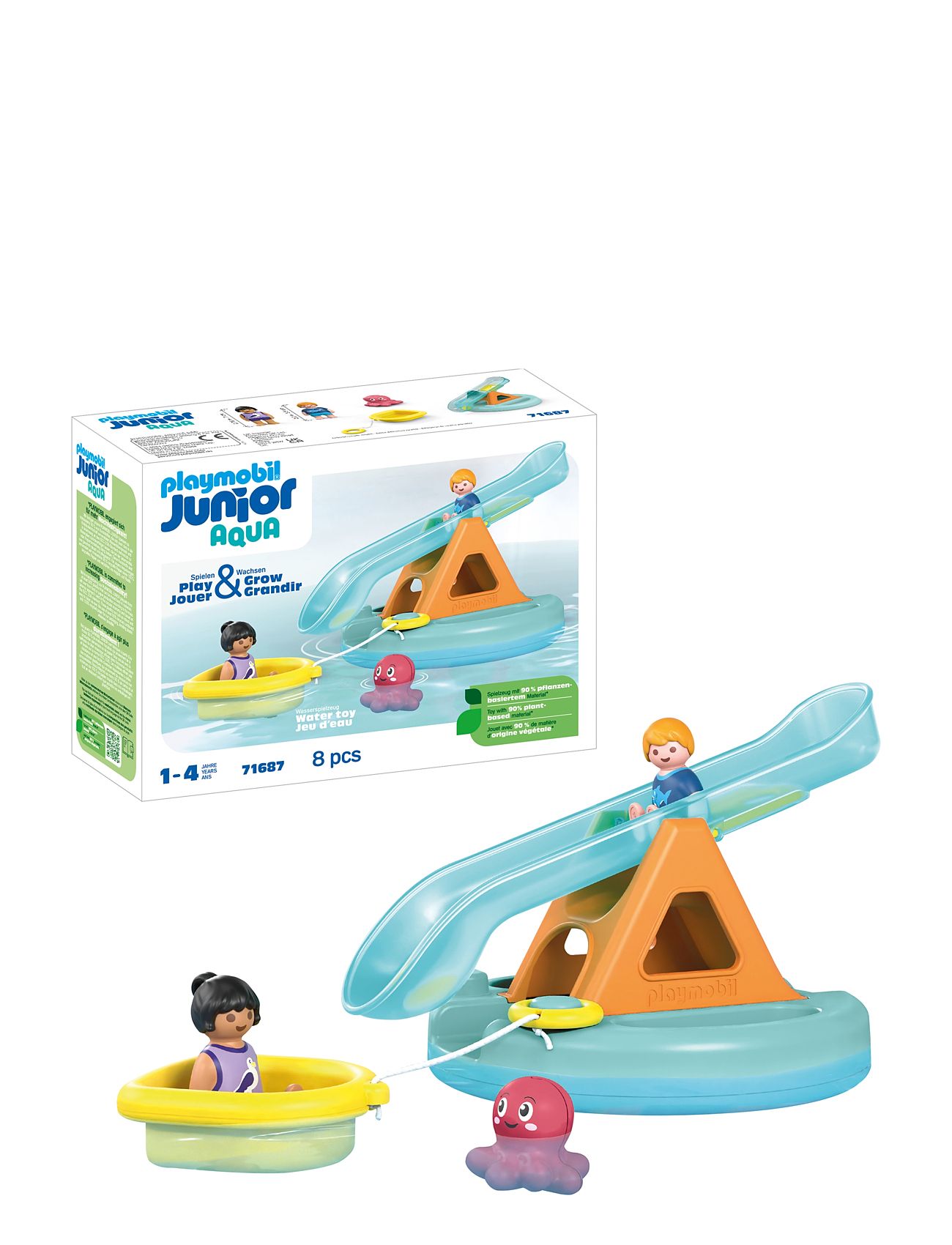 Junior Aqua Water Seesaw With Boat - 71687 Toys Playmobil Toys Playmobil 1.2.3 Aqua Multi/patterned PLAYMOBIL