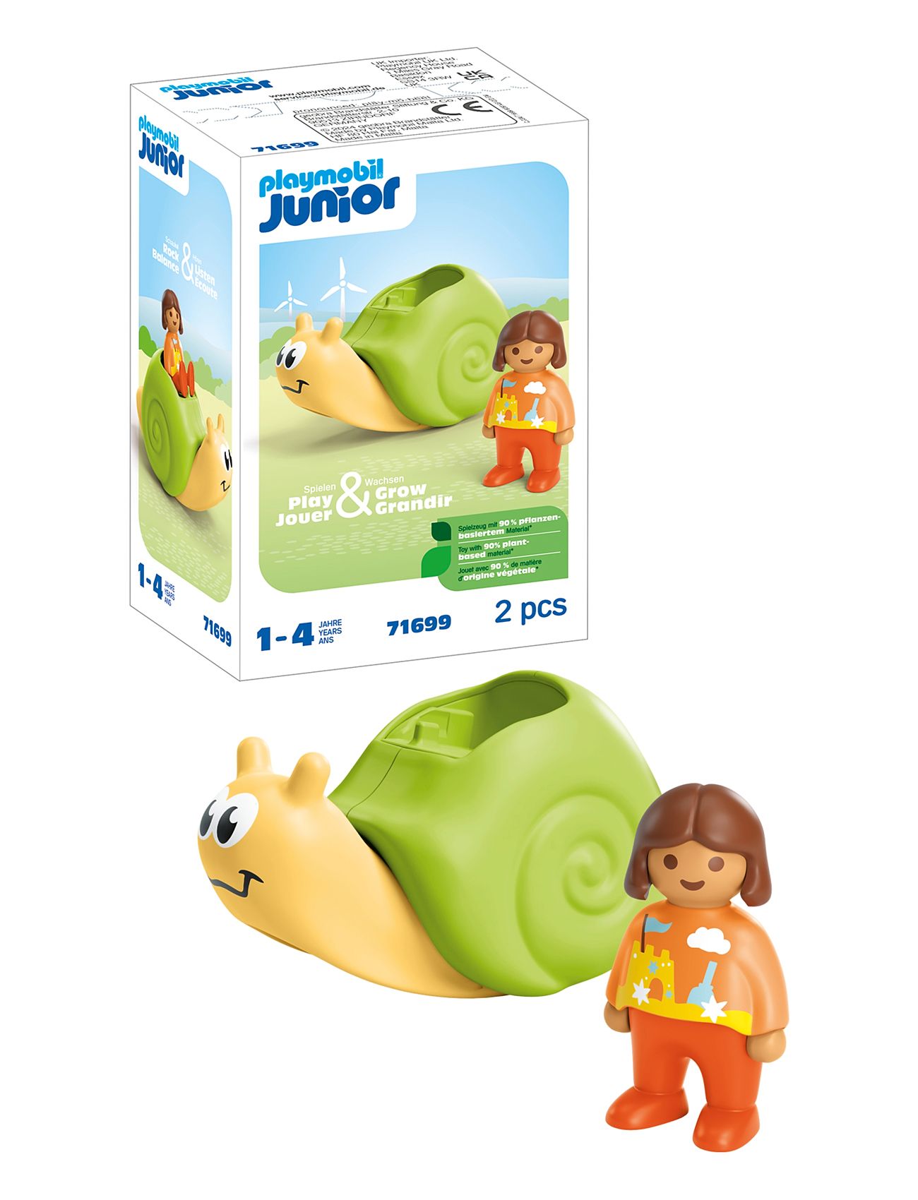 Junior: Rocking Snail With Rattle Feature - 71699 Toys Playmobil Toys Playmobil 1.2.3 Multi/patterned PLAYMOBIL