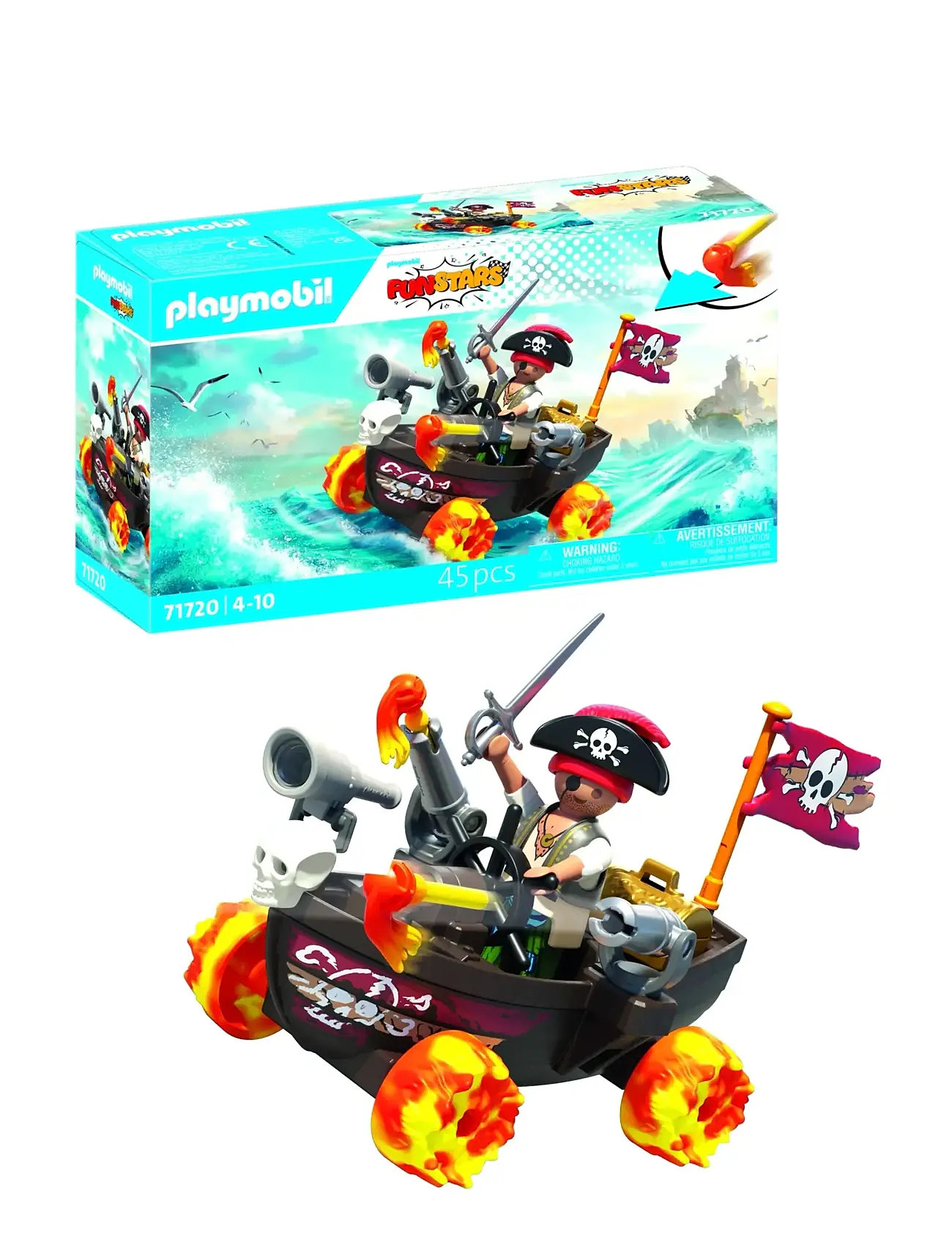 PLAYMOBIL Racing Pirate Boot Schwarz - One Size - Kinder