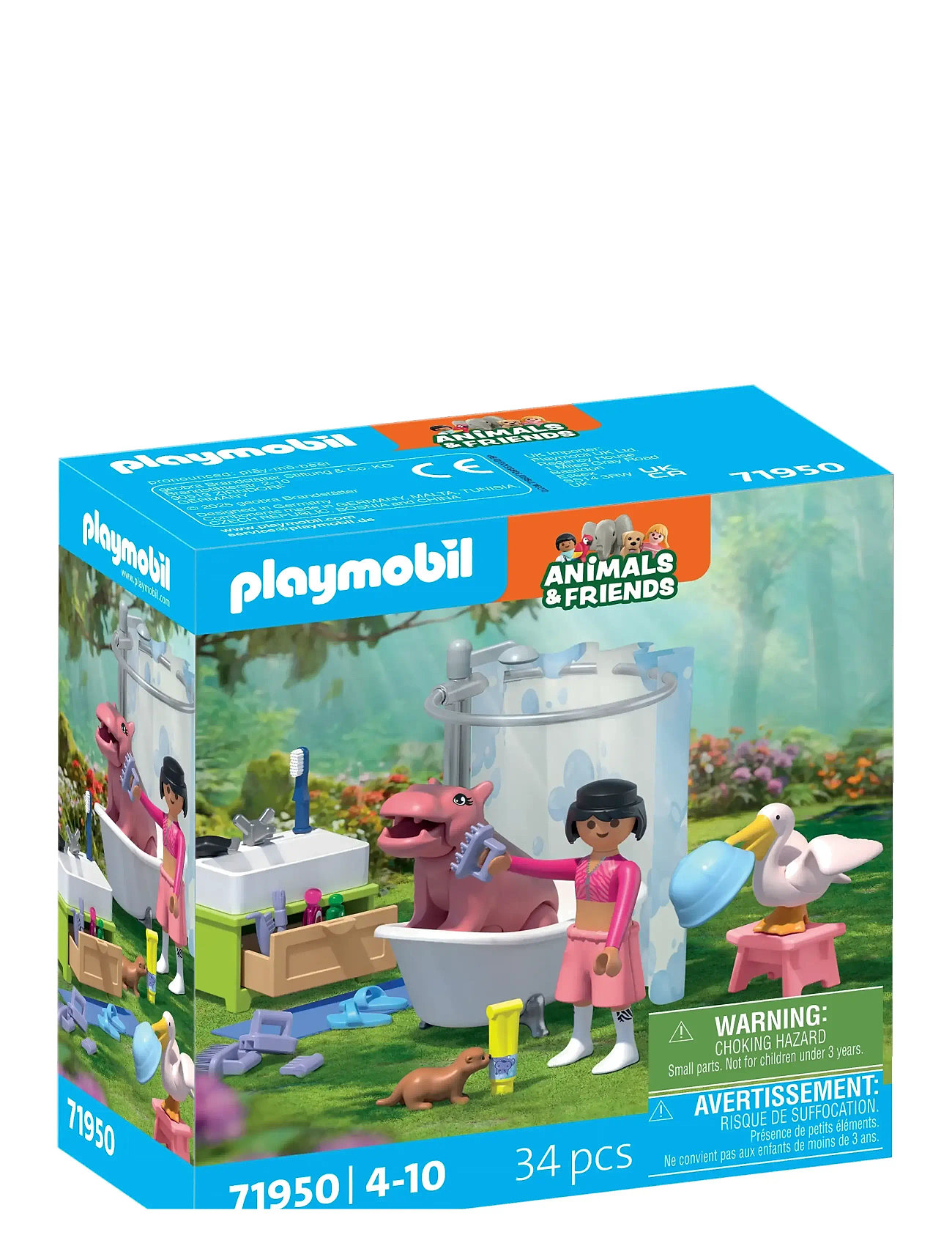 PLAYMOBIL Animal Bathing Fun, One Size, Multi/patterned, Playmobil Legetøj > Playmobil Animals & Friends, Børn