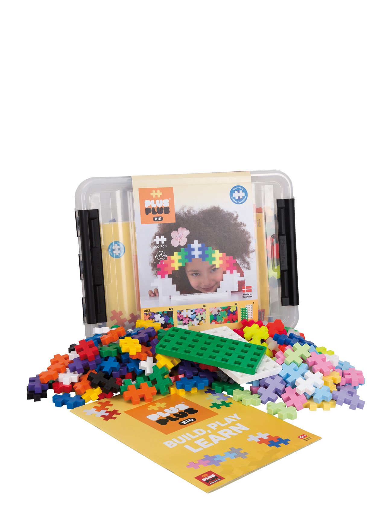 Plus-Plus Big Storage Box Mix / 200 Pcs Toys Building Sets & Blocks Building Sets Multi/patterned Plus-Plus