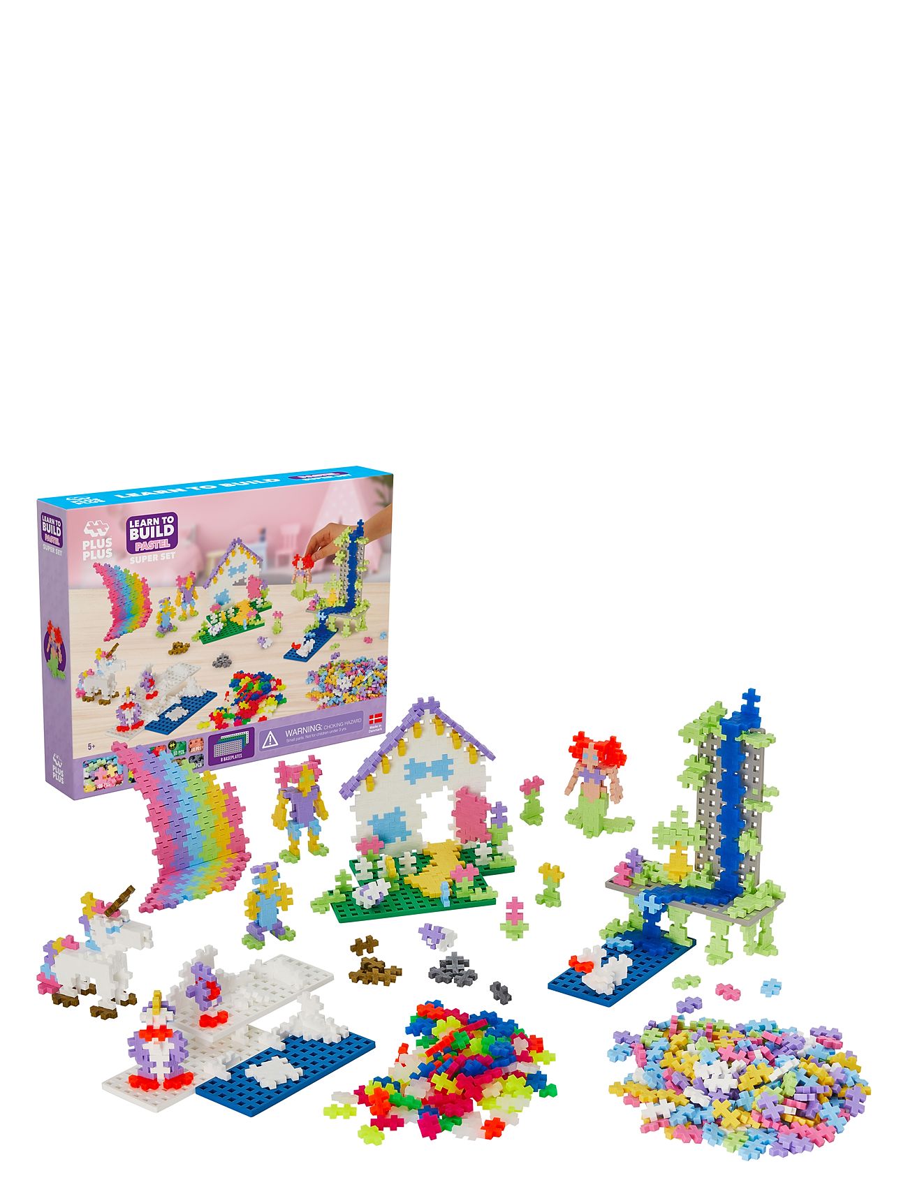 Plus-Plus Pastel Learn To Build Super Set Toys Building Sets & Blocks Building Sets Multi/patterned Plus-Plus