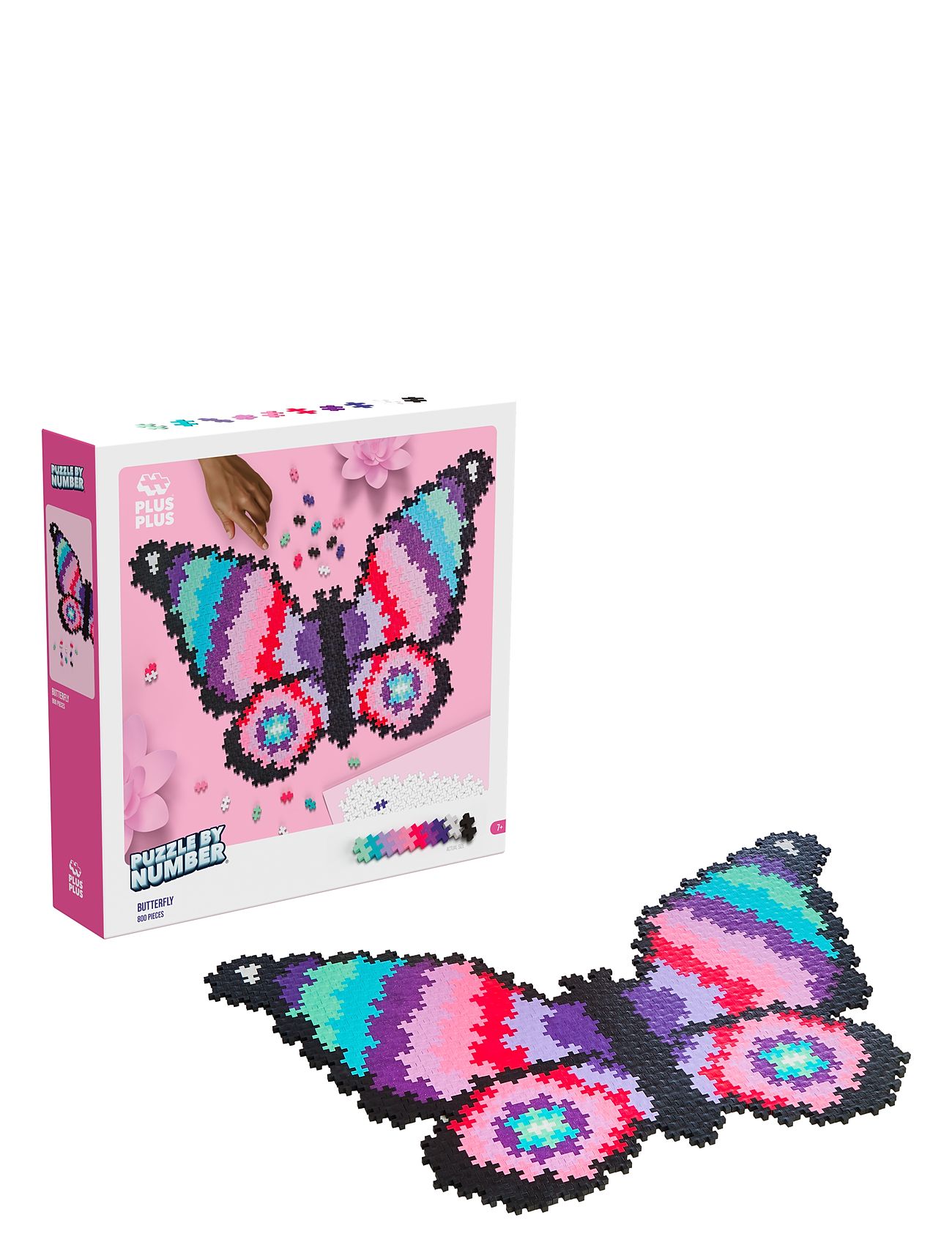 Plus-Plus Puzzle By Number Butterfly 800Pcs Toys Building Sets & Blocks Building Sets Multi/patterned Plus-Plus