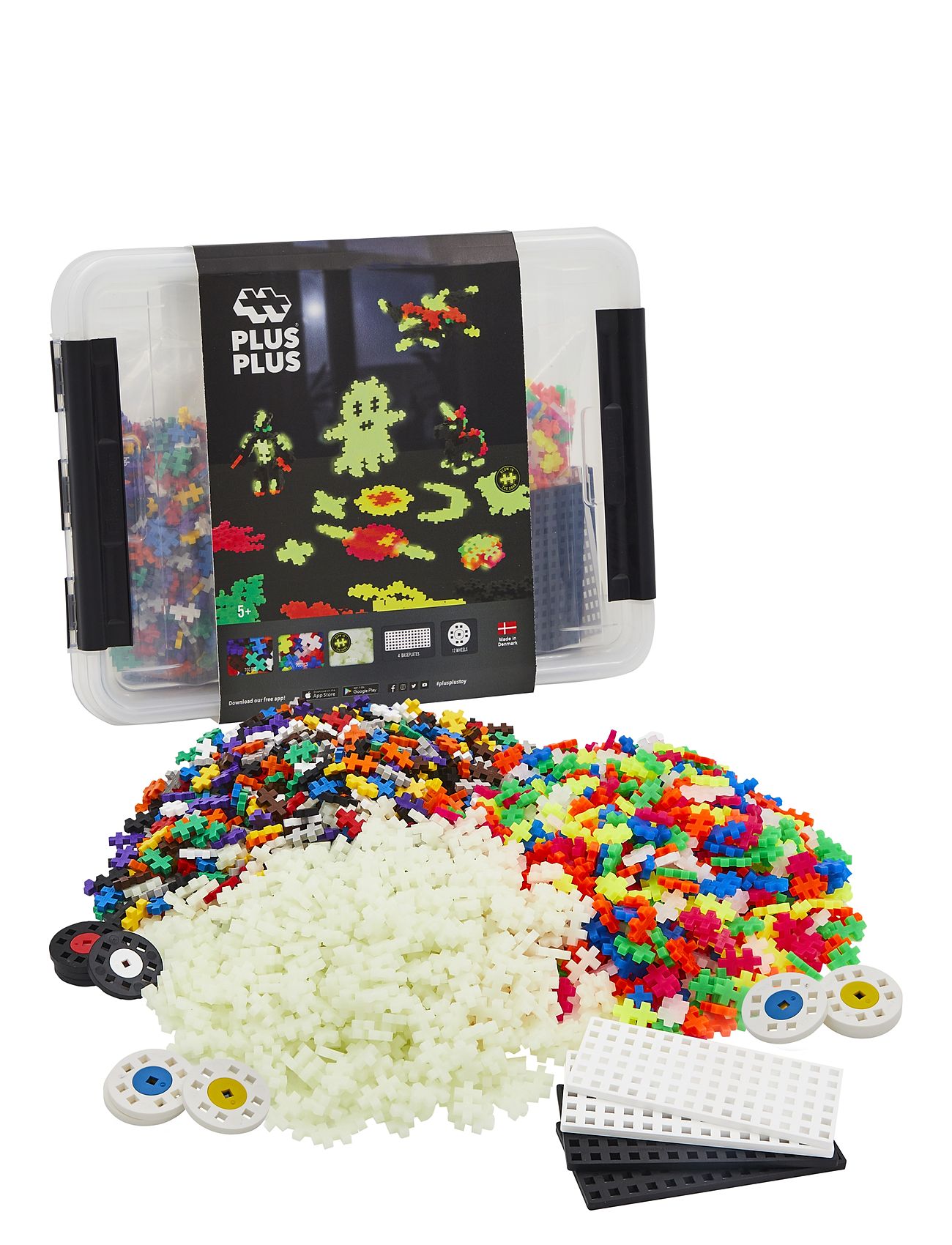 Plus-Plus Build And Glow Storage Box / 2000 Pcs Patterned Plus-Plus