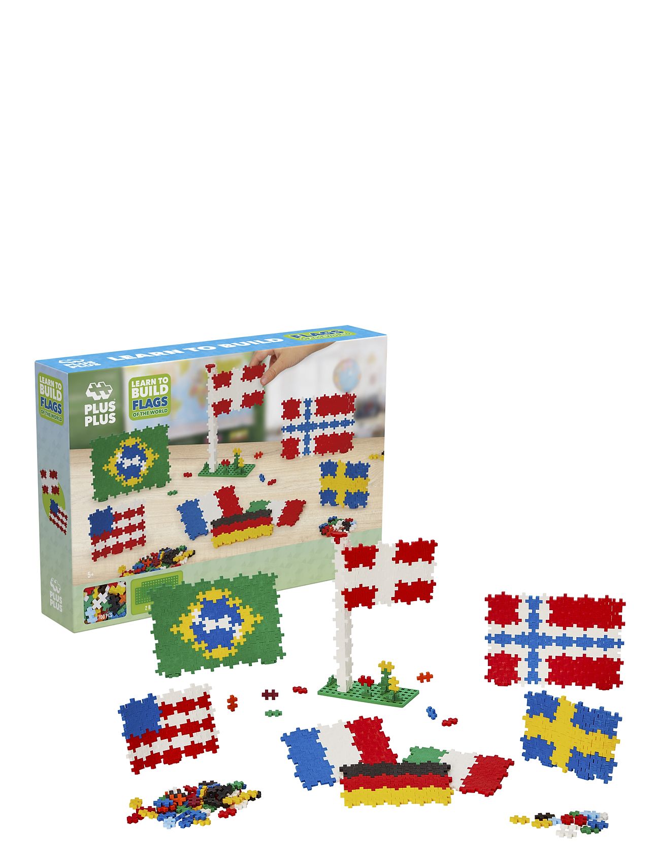 Plus-Plus Learn To Build Flags Of The World Toys Building Sets & Blocks Building Sets Multi/patterned Plus-Plus