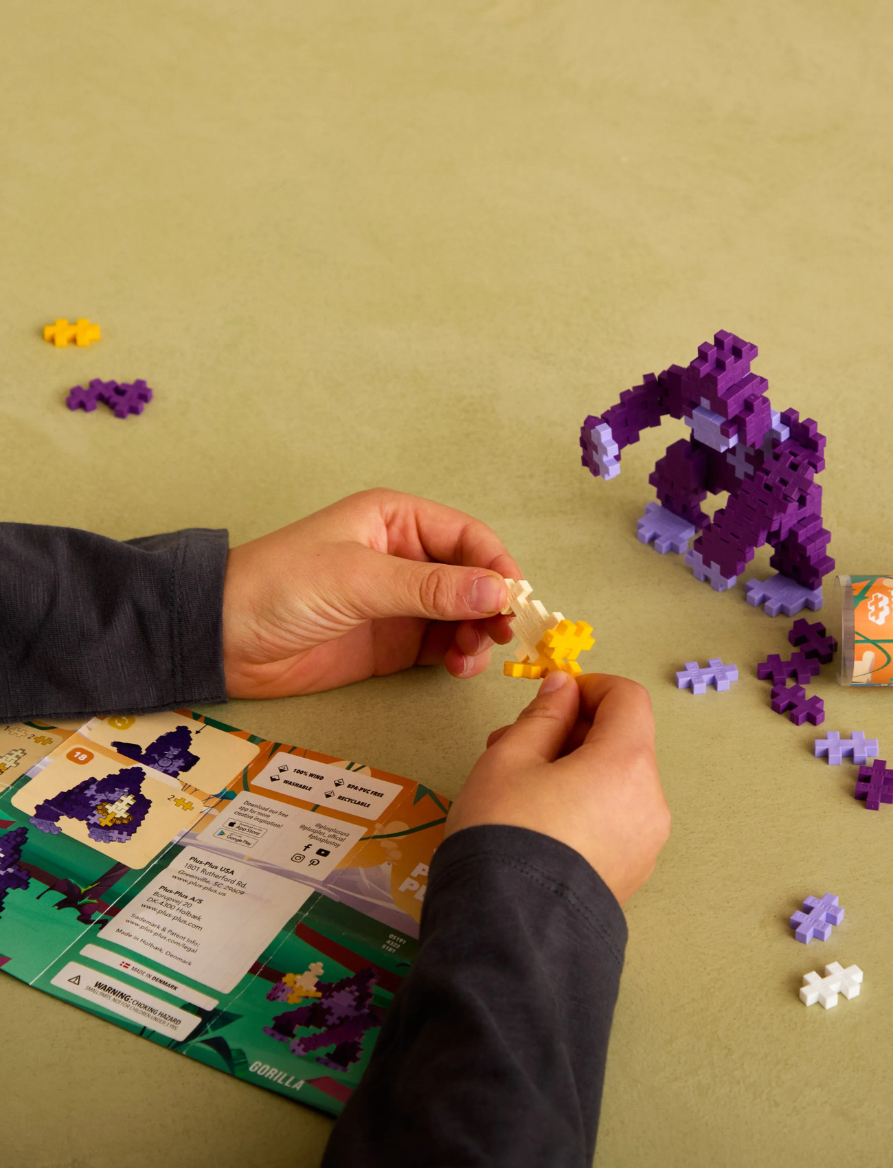 Plus-Plus Plus-Plus Gorilla / 100 Pcs Tube, One Size, Purple, Byggesæt Og -Klodser > Byggeklodser, Børn