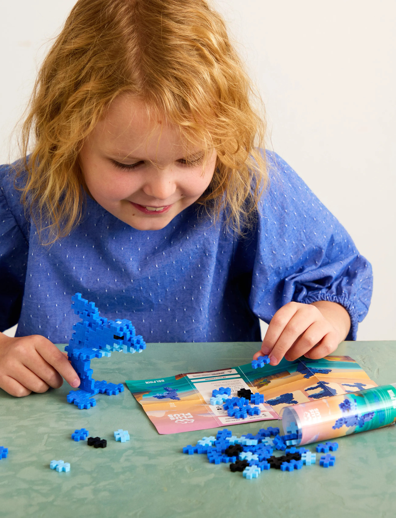 Plus-Plus Plus-Plus Dolphin / 100 Pcs Tube, One Size, Blue, Byggesæt Og -Klodser > Byggesæt, Børn