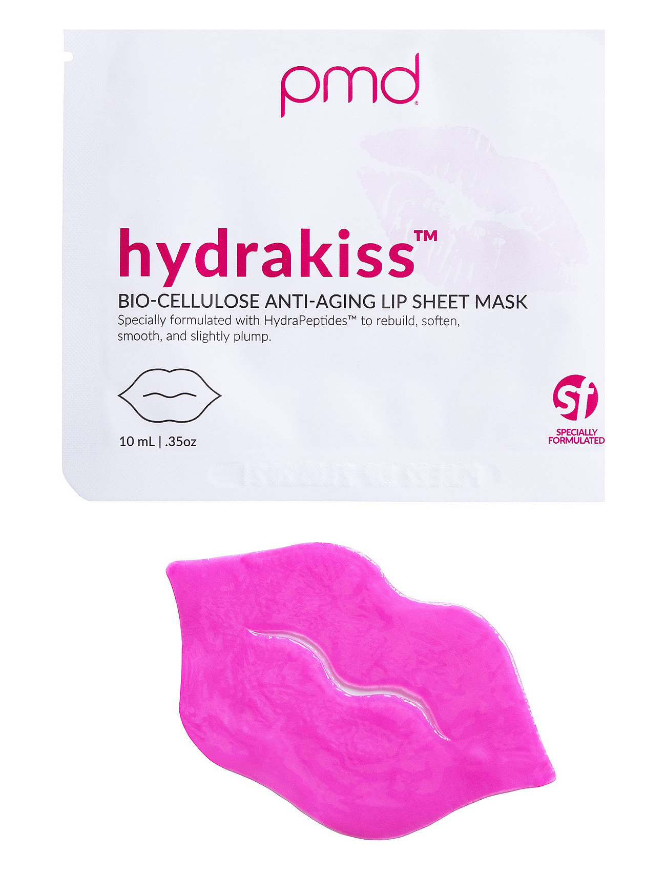 Pmd Beauty Hydrakiss Bio-Cellulose Anti-Aging Lip Sheet Mask 10Pcs Læbebehandling Nude PMD Beauty