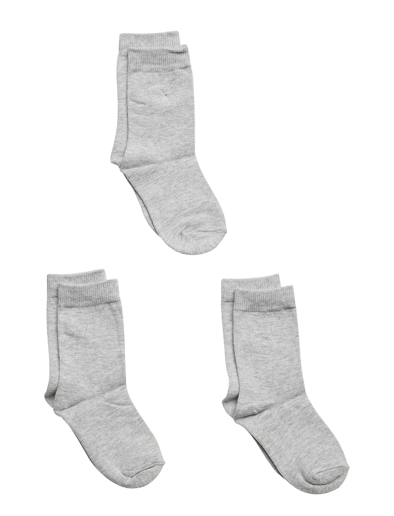 Socks 3-P Solid Preschool Socks & Tights Socks Harmaa Polarn O. Pyret