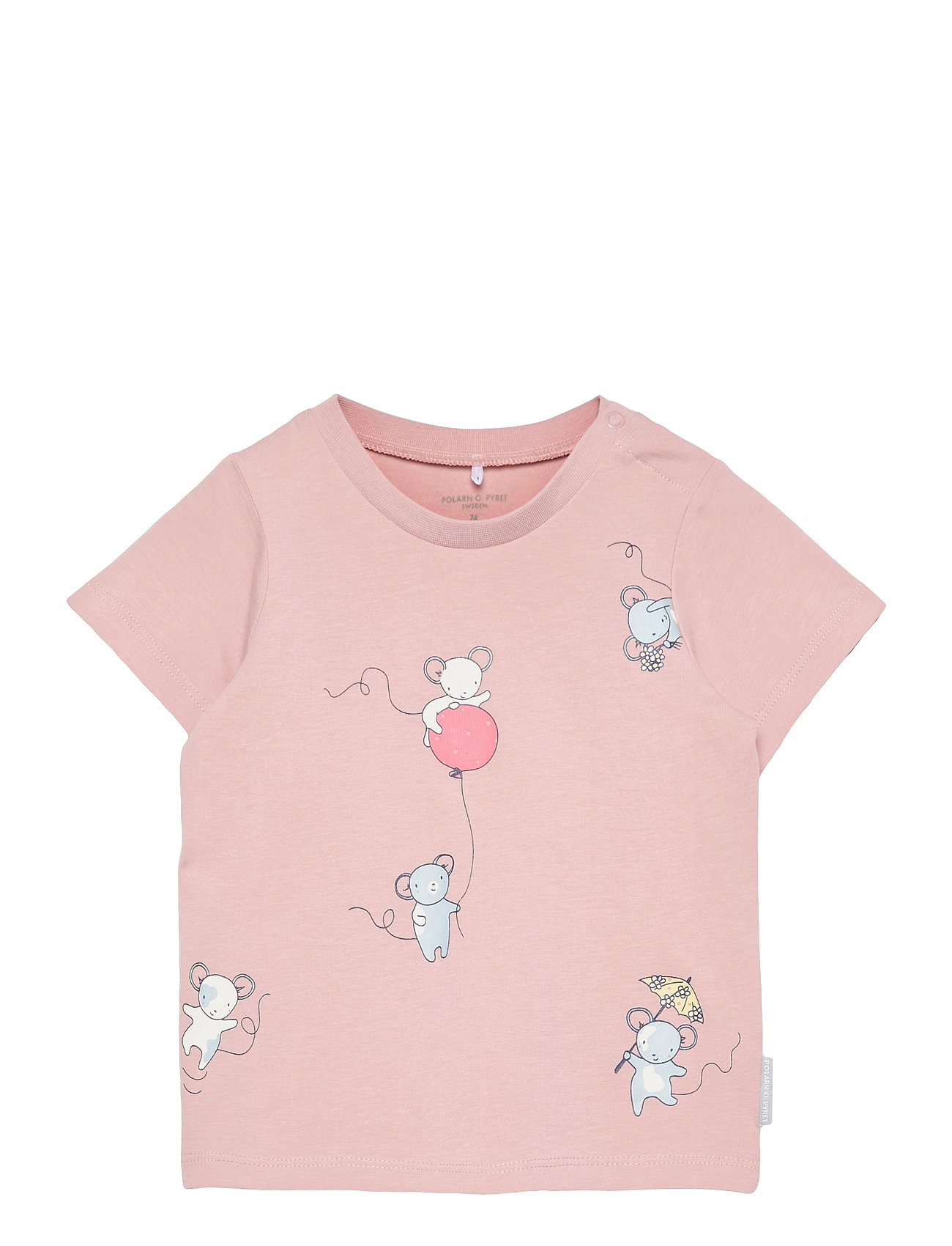 T-Shirt S/S Baby T-shirts Short-sleeved Vaaleanpunainen Polarn O. Pyret
