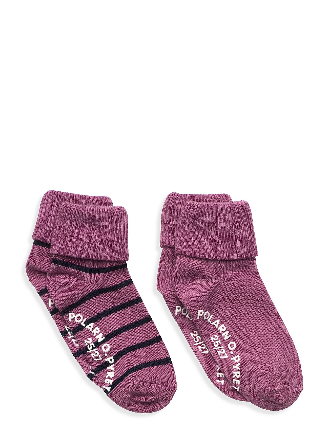 Socks 2-Pack Striped Preschool Socks & Tights Non-slip Socks Vaaleanpunainen Polarn O. Pyret