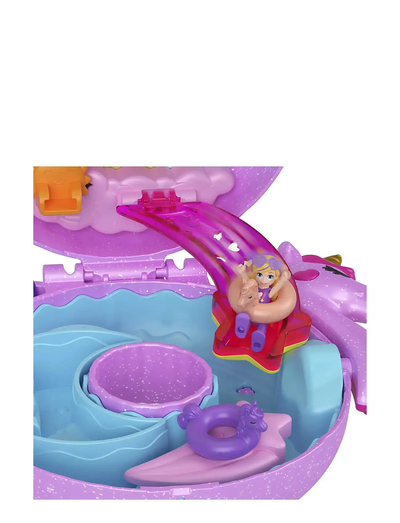 Sparkle Cove Adventure Unicorn Floatie Compact Patterned Polly Pocket