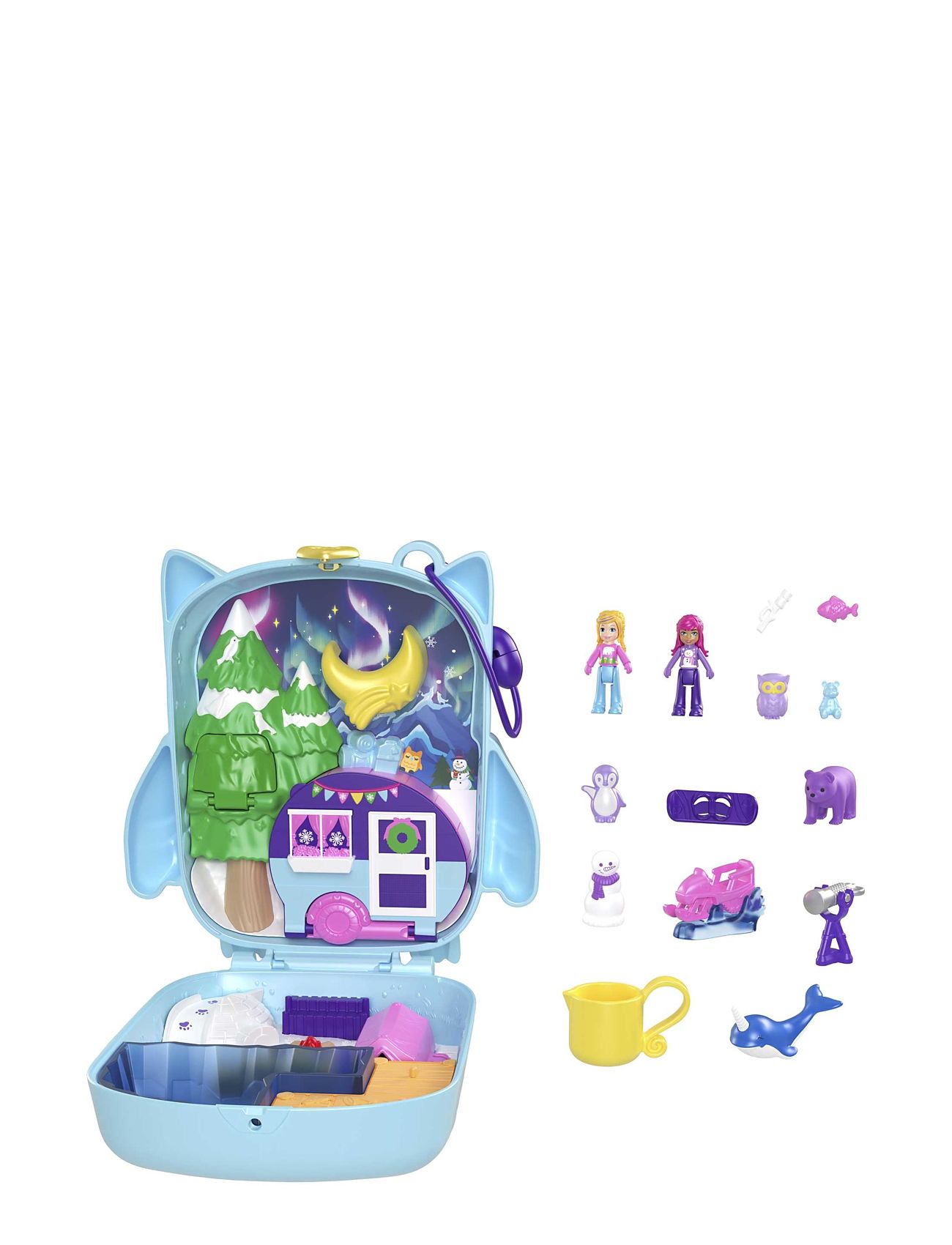 Pajama Party Snowy Sleepover Owl Compact Patterned Polly Pocket