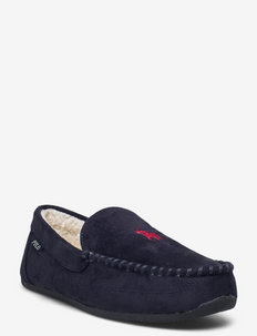 DECLAN - slippers - navy micro/red
